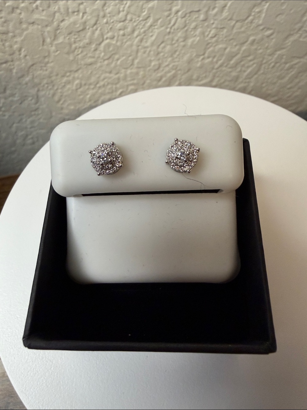 Sterling Silver Moissanite Cluster Stud Earrings